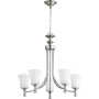 Quorum International Rossington 5 Light 25" Wide Chandelier Satin Nickel