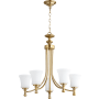 Quorum International Rossington 5 Light 25" Wide Chandelier Aged Brass