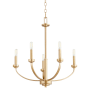 Quorum International Reyes 5 Light 26" Wide Candle Style Chandelier Aged Brass