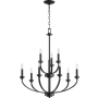 Quorum International Reyes 9 Light 32" Wide Candle Style Chandelier Noir