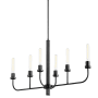 Quorum International Sheridan 6 Light 35" Wide Linear Chandelier Matte Black