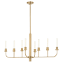 Quorum International Sheridan 8 Light 44" Wide Linear Chandelier Aged Brass