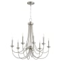 Quorum International Brooks 8 Light 29" Wide Empire Chandelier Satin Nickel