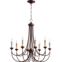 Quorum International Brooks 8 Light 29" Wide Empire Chandelier Oiled Bronze