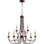 Quorum International Brooks 9 Light 29" Wide Taper Candle Chandelier Oiled Bronze