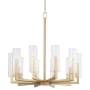 Quorum International Harbin 10 Light 32" Wide Chandelier Aged Brass