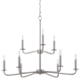 Quorum International Rutherford 9 Light 29" Wide Taper Candle Style Chandelier Satin Nickel