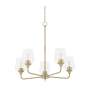 Quorum International Goodwin 5 Light 27" Wide Chandelier Aged Brass