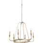 Quorum International Marquee 6 Light 28" Wide Taper Candle Ring Chandelier Aged Silver Leaf