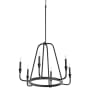 Quorum International Marquee 6 Light 28" Wide Taper Candle Ring Chandelier Textured Black