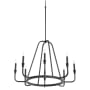 Quorum International Marquee 8 Light 32" Wide Taper Candle Ring Chandelier Textured Black