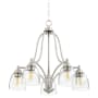 Quorum International Barkley 5 Light 24" Wide Pendant Satin Nickel / Clear / Seeded