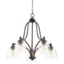 Quorum International Barkley 5 Light 24" Wide Pendant Oiled Bronze / Clear / Seeded