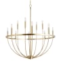 Quorum International Tribute 12 Light 34" Wide Ring Chandelier Aged Brass