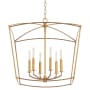 Quorum International Mantle 6 Light 24" Wide Pendant Gold Leaf