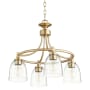 Quorum International Rossington 4 Light 21" Wide Pendant Aged Brass / Clear / Seeded