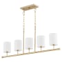 Quorum International Harmony 5 Light 39" Wide Linear Chandelier Aged Brass