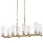Quorum International Mercier 8 Light 41" Wide Linear Chandelier Aged Brass