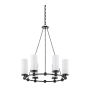 Quorum International Cassini 6 Light 30" Wide Beaded Candle Style Chandelier Matte Black