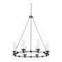 Quorum International Cassini 8 Light 38" Wide Beaded Candle Style Chandelier Matte Black