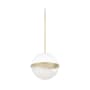 Quorum International Raymond 13" Wide Pendant Studio White w/ Aged Brass