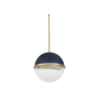 Quorum International Raymond 13" Wide Pendant Blue w/ Aged Brass