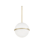 Quorum International Sunset 15" Wide Pendant Studio White w/ Aged Brass