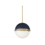 Quorum International Sunset 15" Wide Pendant Blue w/ Aged Brass