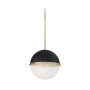 Quorum International Sunset 15" Wide Pendant Textured Black w/ Aged Brass