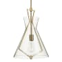 Quorum International 13" Wide Pendant Aged Brass / Textured Glass
