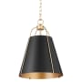 Quorum International Ellen 15" Wide Pendant Matte Black / Aged Brass