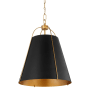 Quorum International Ellen 3 Light 18" Wide Pendant Matte Black / Aged Brass