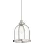 Quorum International Banded Dome 10" Wide Mini Pendant Satin Nickel
