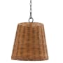 Quorum International Wicker 3 Light 13" Wide Wood Pendant Matte Black