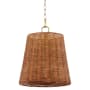 Quorum International Wicker 3 Light 13" Wide Wood Pendant Aged Brass