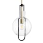 Quorum International 10" Wide Mini Pendant Noir / Aged Brass