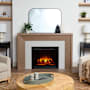 Real Flame Brooks 64 Inch Wide 5,100 BTU Vent Free Electric Mantel Fireplace Classic White Oak