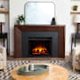 Real Flame Brooks 64 Inch Wide 5,100 BTU Vent Free Electric Mantel Fireplace Dark Clove