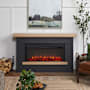 Real Flame Bernice 67 Inch Wide 5,100 BTU Vent Free Electric Mantel Fireplace Charcoal