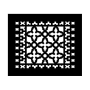 Reggio Registers Scroll Series 8" x 10" Floor Grille without Mounting Holes Black Aluminum