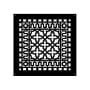 Reggio Registers Scroll Series 14" x 14" Floor Grille without Mounting Holes Black Aluminum