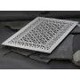 Reggio Registers Scroll Series 18" x 30" Grille with Mounting Holes Grey Aluminum