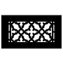 Reggio Registers Scroll Series 4" x 8" Floor Grille without Mounting Holes Black Aluminum