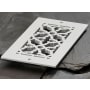 Reggio Registers Scroll Series 4" x 8" Floor Grille without Mounting Holes Grey Aluminum