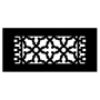 Reggio Registers Scroll Series 4" x 10" Grille with Mounting Holes Black Aluminum