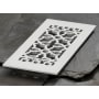 Reggio Registers Scroll Series 4" x 10" Grille with Mounting Holes Grey Aluminum