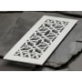 Reggio Registers Scroll Series 4" x 14" Grille with Mounting Holes Grey Aluminum