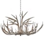Regina Andrew Antler 6 Light 33" Wide Antler Candle Style Chandelier Silver Leaf