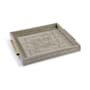Regina Andrew Square 12" Wide Shagreen Boutique Tray Ivory Grey