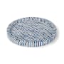 Regina Andrew Bone and Indigo 16" Wide Round Tray Natural / Multi-Colored
